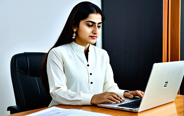 **

"A fully clothed, professional Pakistani businesswoman in a modest shalwar kameez, working on a laptop in a modern Karachi office. Bright, natural lighting. Perfect anatomy, correct proportions, well-formed hands, natural pose. Safe for work, appropriate content, family-friendly, professional photography, high quality."

**