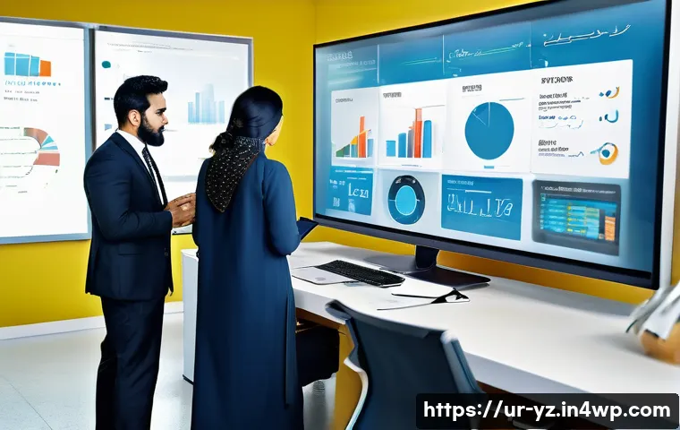 지식 공유 시스템 구축에 필요한 예산 계획 - A modern office environment in Pakistan showing a diverse team of professionals collaborating around...