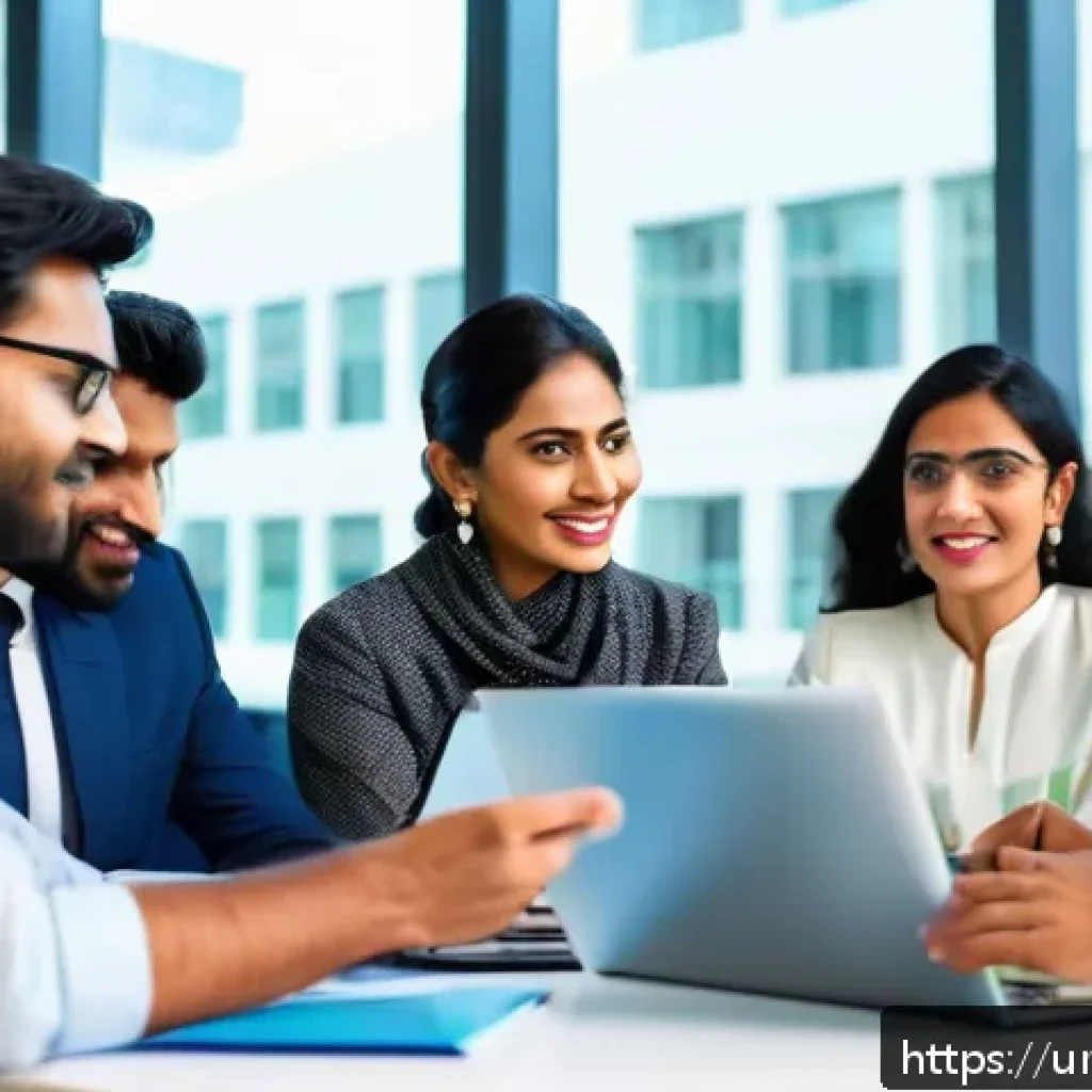 지식 공유와 개인의 전문성 개발 - A diverse group of professional adults from South Asia, including men and women dressed in modern bu...