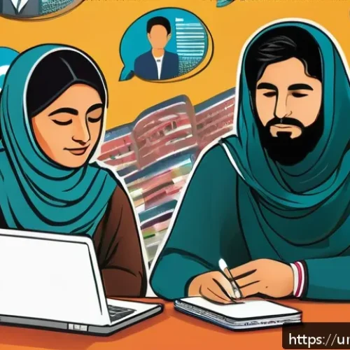 Home 30 지식 공유를 위한 사회적 플랫폼 분석 - A vibrant digital scene showing a diverse group of South Asian scholars and students engaging in an ...