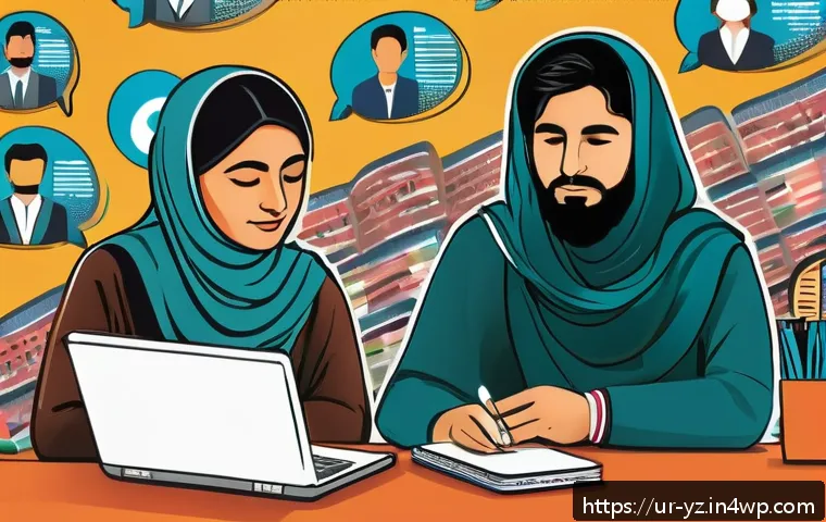 지식 공유를 위한 사회적 플랫폼 분석 - A vibrant digital scene showing a diverse group of South Asian scholars and students engaging in an ...